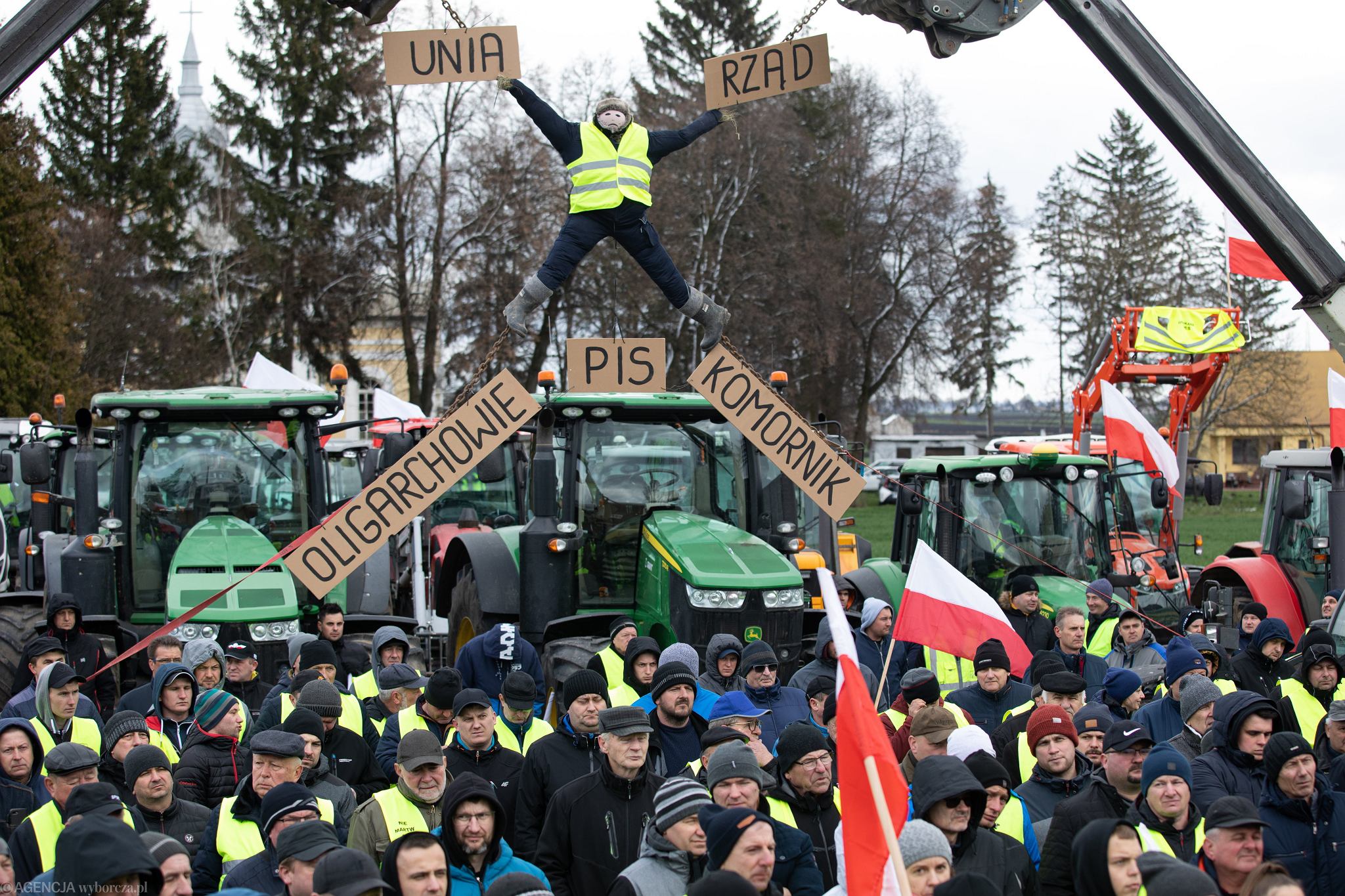 Протест фермерів проти неефективності уряду PiS щодо імпорту зерна з України, Чернічин, 4 квітня 2023 р.